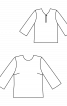 Блуза прямого кроя с вырезом на спинке - фото 3