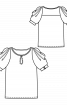 Блузка прямого крою з об’ємними рукавами - фото 3