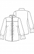 Блузка атласна з високим коміром-стойкою - фото 3