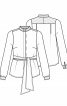 Блузка рубашечного кроя с широким поясом - фото 3