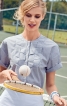 Блузка сорочкового крою з плетеним пластроном - фото 1