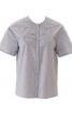 Блузка сорочкового крою з плетеним пластроном - фото 2