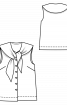 Блузка с широким воротником с фигурными завязками - фото 3