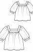 Блузка в селянському стилі з квадратним вирізом горловини - фото 3