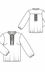 Блузка прямого крою з довгими рукавами і коміром-стойкою - фото 3