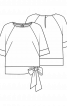 Блузка прямого силуэта на широком поясе - фото 3