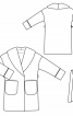 Пальто прямого силуету з шалевим коміром - фото 3