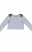 Пуловер прямого крою з еполетами - фото 2