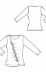 Пуловер приталенного кроя с асимметричной сборкой - фото 3