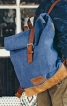 Рюкзак з джинсової тканини і замші - фото 1