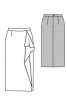 Спідниця прямого крою довжини міді з воланом - фото 3