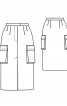 Юбка прямого кроя с накладными карманами - фото 3