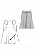 Спідниця розкльошеного силуету з оригінальними кишенями - фото 3