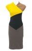 Сукня-футляр в стилі колор-блок із блискавкою на спинці - фото 2