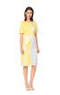 Сукня-футляр з короткими рукавами в стилі колор-блокінг - фото 1