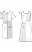 Сукня-футляр з короткими рукавами в стилі колор-блокінг - фото 4