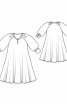 Платье расклешенного кроя с пышными рукавами реглан - фото 3