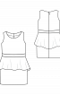 Платье с баской и атласным поясом - фото 3