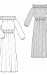 Сукня максі з вирізом кармен і пишними рукавами - фото 3