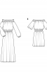 Сукня максі з вирізом кармен і пишними рукавами - фото 4