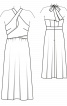 Платье макси с оригинальным лифом на бретелях-завязках - фото 3