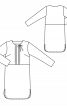 Платье прямого кроя с округленными разрезами с боков - фото 3