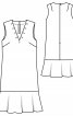Платье с воланом и V-образным вырезом - фото 3
