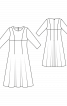 Сукня міді приталеного силуету з рукавами 3/4 - фото 3