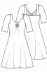 Платье трикотажное с вырезом каре на спинке - фото 3
