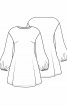 Платье приталенного кроя с пышными рукавами - фото 3