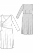 Сукня трикотажна з широким вирізом горловини і драпіровками - фото 3