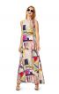 Платье макси расклешенного силуэта с кружевным топом - фото 2