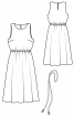 Платье с расклешенной юбкой и поясом-шнуром - фото 3