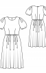Платье миди с рукавами-фонариками и пышной юбкой - фото 3