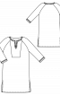 Платье прямого кроя с рукавами реглан и пластроном - фото 3