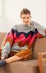 Пуловер вязаный с зигзагообразным узором - фото 1