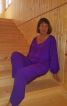 Шовковий костюм  кольору  "Королівский пурпур" - фото 3
