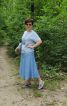 Спідниця з широкою кокеткою. Total blue look. - фото 2