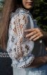 Вишита голуба сукня технікою рішельє А-силуету - фото 4