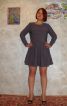 Сіро-буро-малинова сукня - фото 1