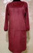 Замшева сукня бордо - фото 3